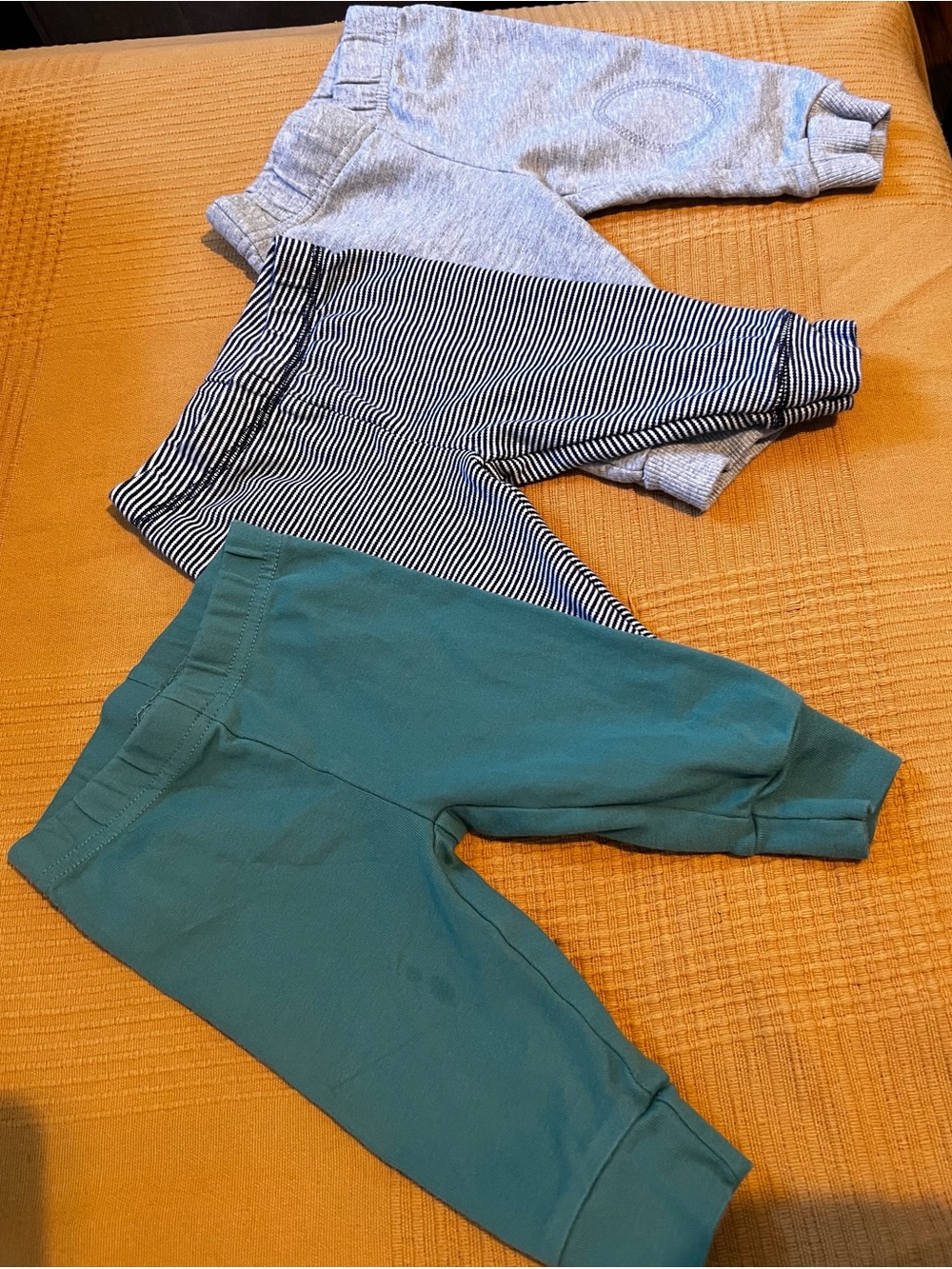 Carter's 3-Pack Joggers in Green, Gray & Navy Stripe